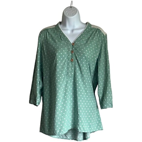 EUC - Matilda Jane Enticing Eyelet Top on Mint Green - Size Medium - Picture 2 of 10